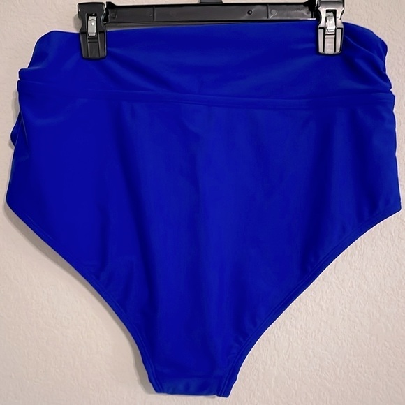 Kona Sol Women’s Bikini Swimsuit Large Blue High Waist Tie Side Stretch - Picture 8 of 17